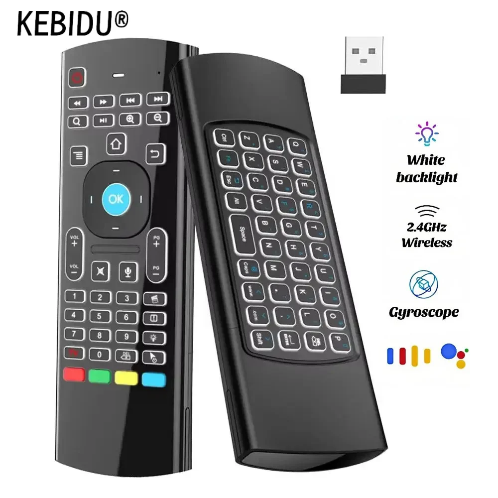 2.4GHz MX3 Air Mouse Wireless Mini Keyboard Voice Backlit Controller IR Learning Remote Control For PC Android TV Box Smart TV