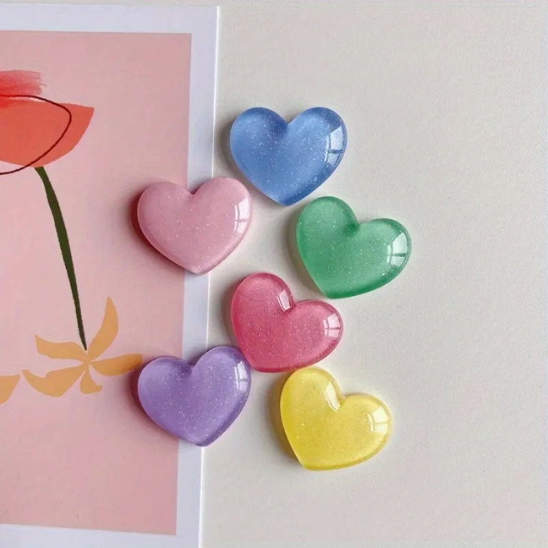 6Pcs Cute Heart-Shaped Refrigerator Magnet Suitable for Kitchen and Office Decoration