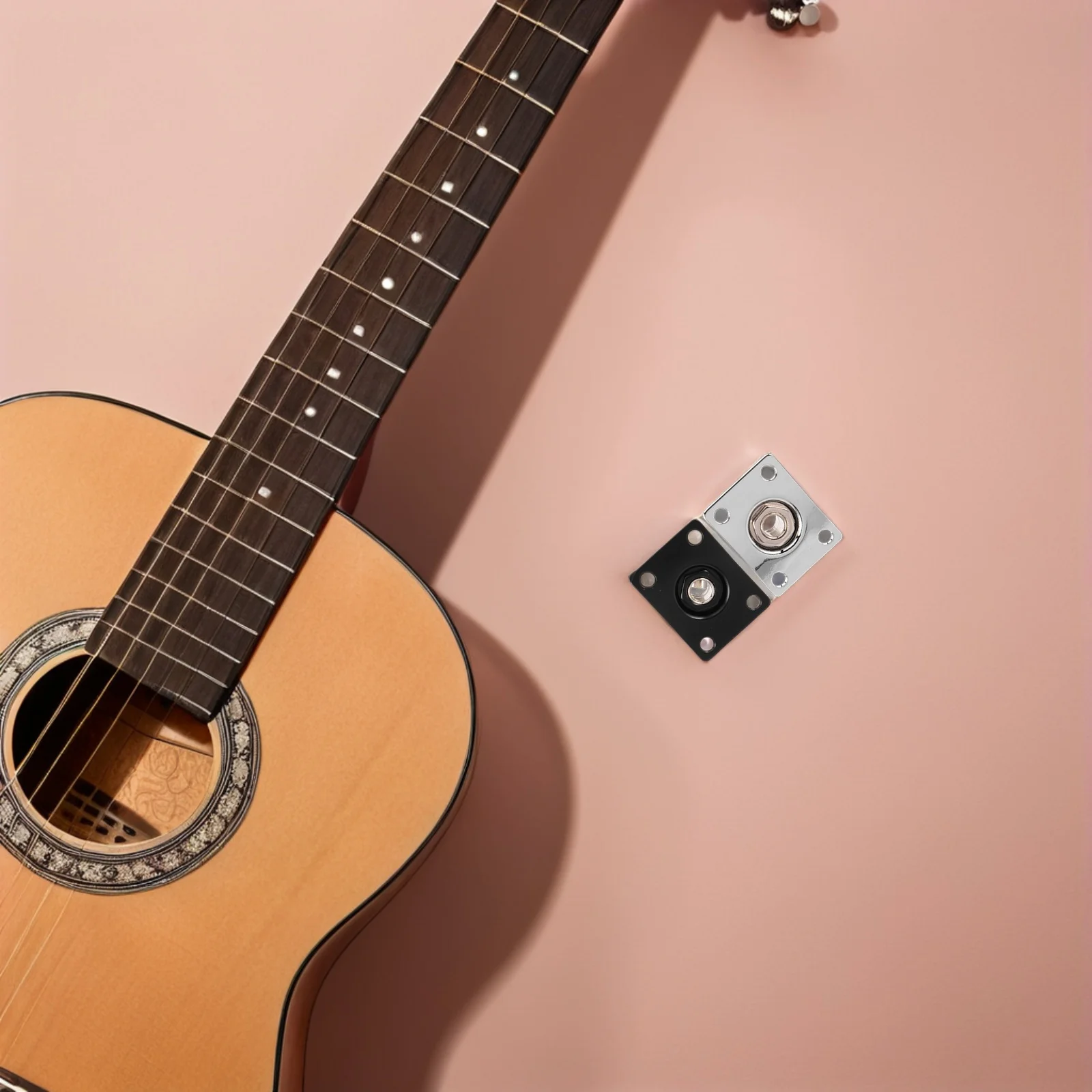 

6Pcs Electric Guitar Jack Plate Square 6.35mm Output Socket Stable Signal Transmission for Stage Studio Practice