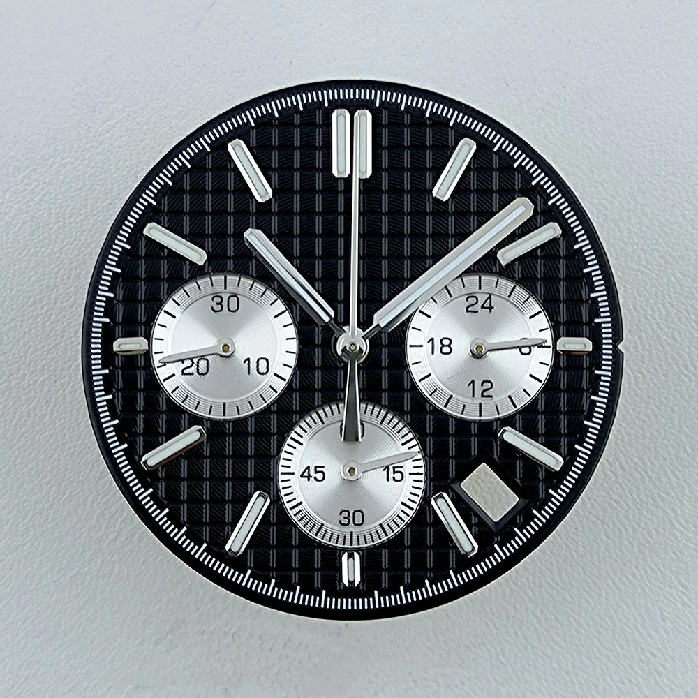 Циферблат VK63, 31,8 мм, НЕТ логотипа, циферблат с пандой, зеленый светящийся циферблат, подходит для часов с механизмом VK63, аксессуары, инструменты для ремонта