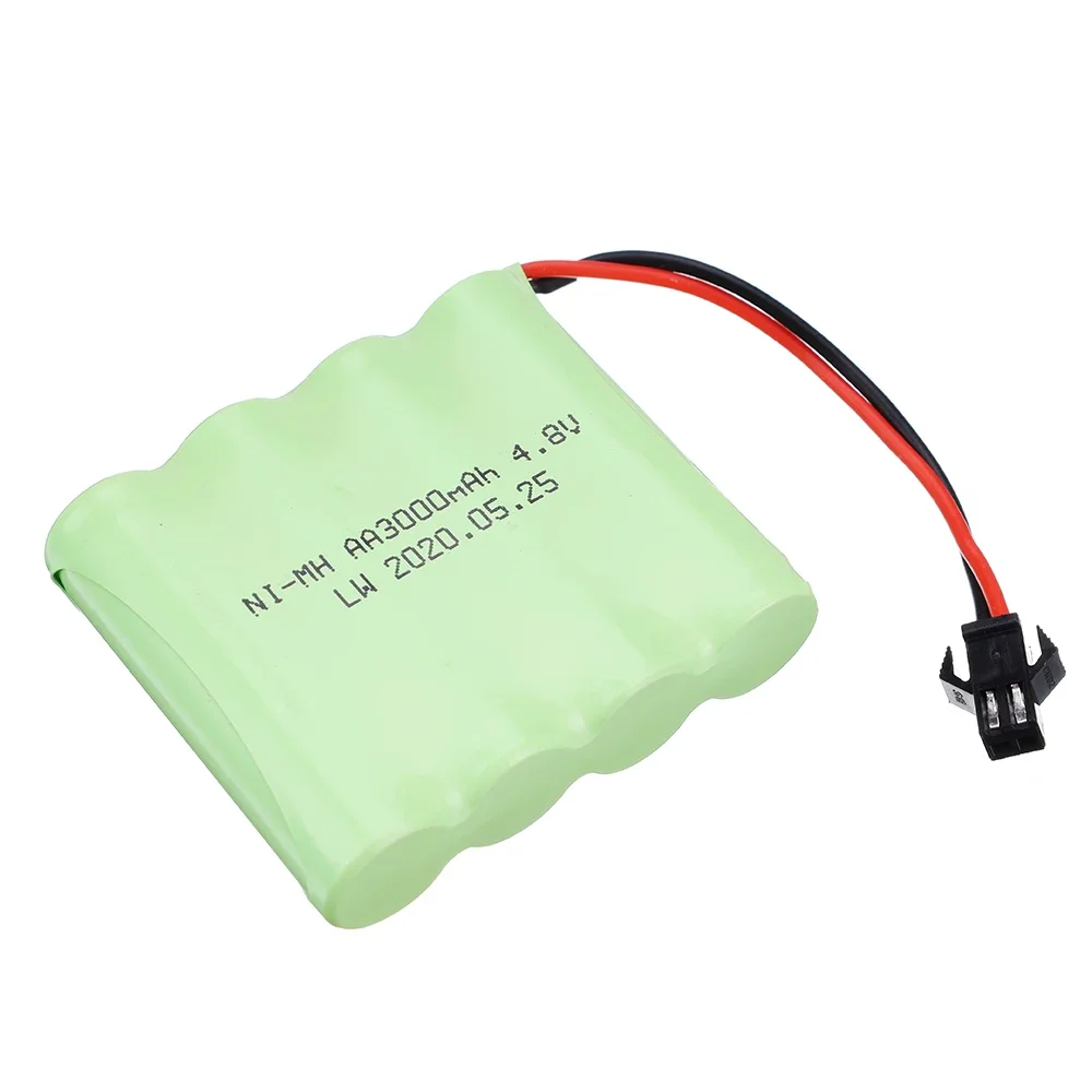 NiMH 3000mAh AA 4.8v Rechargeable Battery with Charger Sets for RC Cars Trucks Tanks Robots Boat Ship Guns Toys Parts