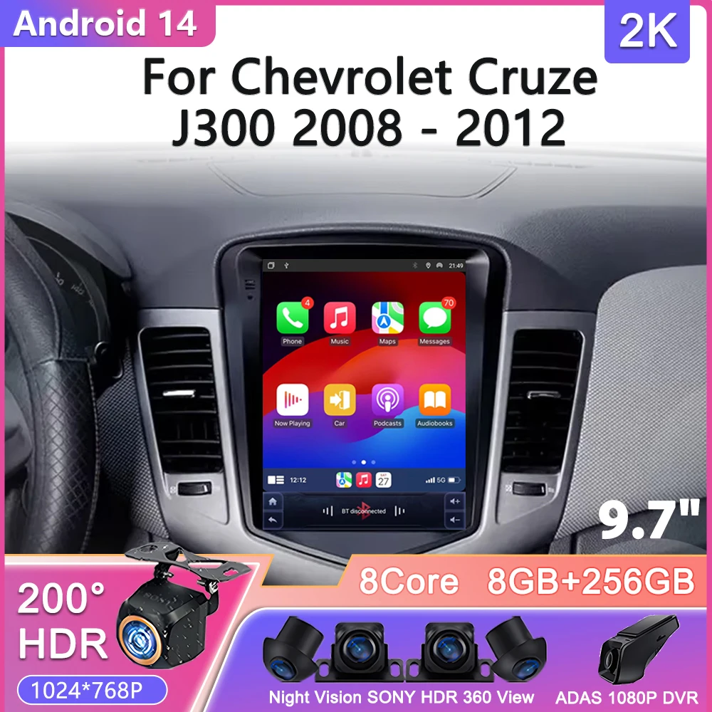 

9.7 inch Car GPS For Chevrolet Cruze J300 2008 - 2012 Multimedia Player QLED Screen Navigation No 2din DVD Auto Radio Dash Cam