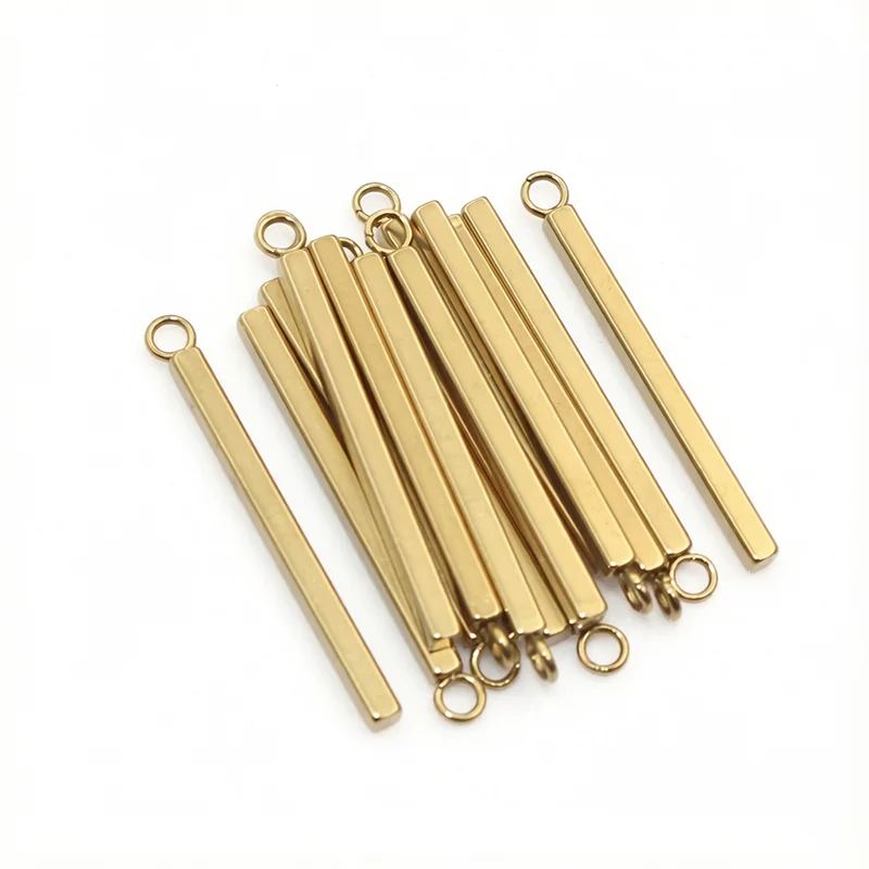 20 Stück 20-30mm Edelstahl rechteckig/Zylinder gerader Rohrst reifen Anhänger für Ohrringe Funde DIY Schmuck Halskette Charms