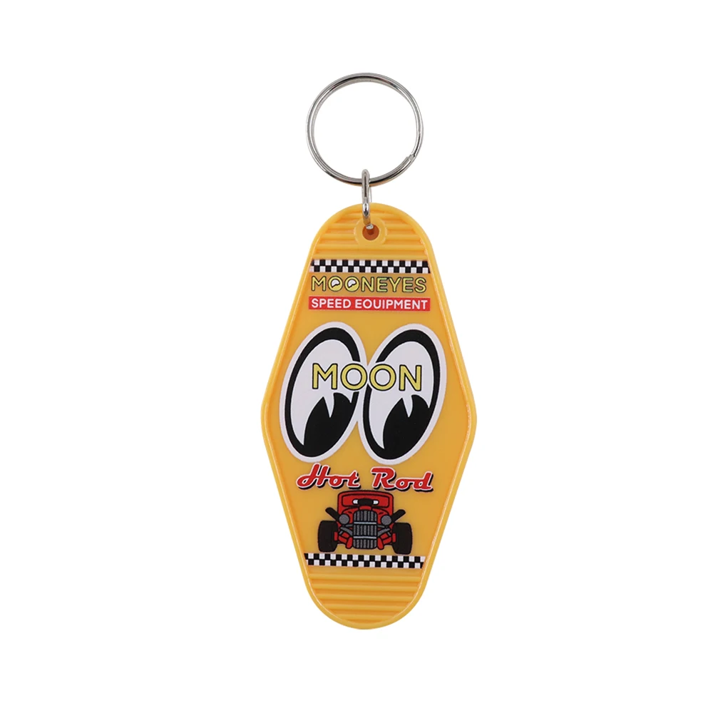 Mooneyes Peripheral Keychain American Retro Pendant Jdm Hot Rodder Pendant Big Eye Yellow Label Acceleration Racing Key Ring