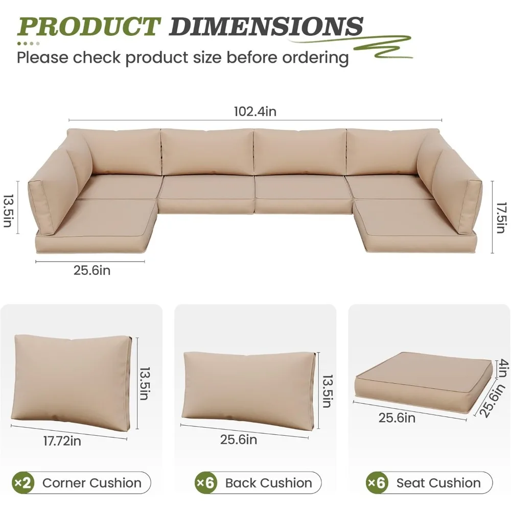 Cushions for Patio Furniture Replacement, Patio Furniture Cushions, Deep Seat Cushions, Outdoor Seat Cushions