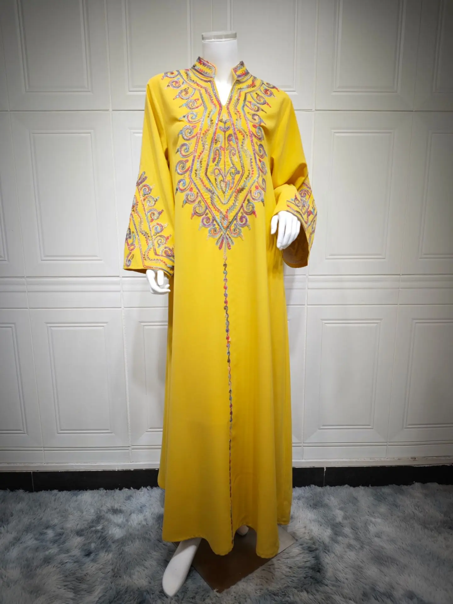 Eid Moslim Jurk voor Vrouwen Borduren Abaya Abaya Arabische Dubai Jalabiya Party Jurken Islam Kaftan Vestidos Largos Lange Gewaad 2024