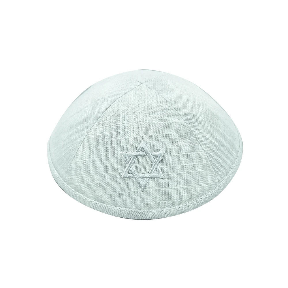 KIPPOT,BAR MITZVAH KIPPAS,WEDDING YARMUKE,WHITE LINEN KIPPA