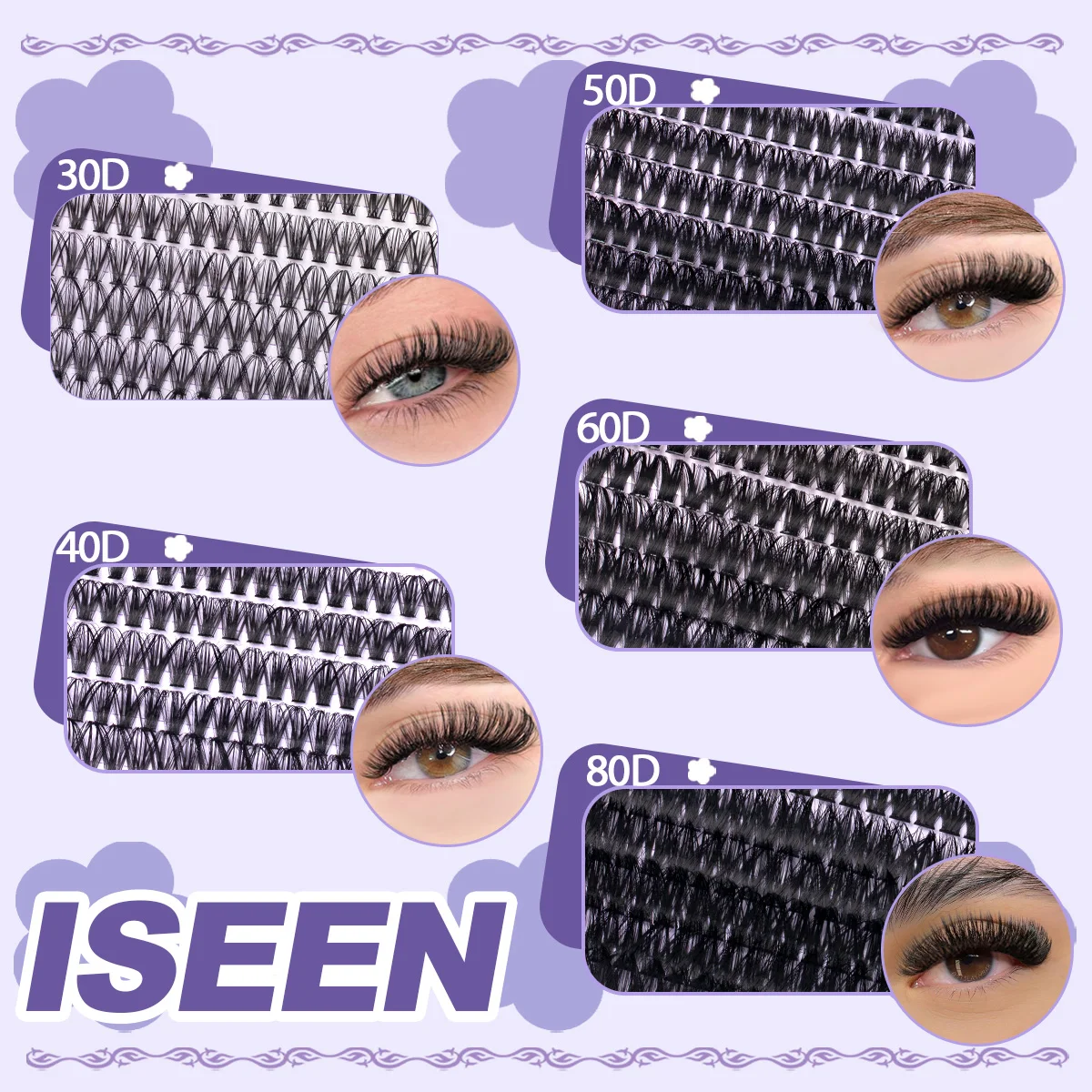 280 Uds DIY Kit de extensiones de pestañas en racimo D Curl longitud mixta pestañas individuales hechas a mano con enlace, removedor de sello pinzas cepillo