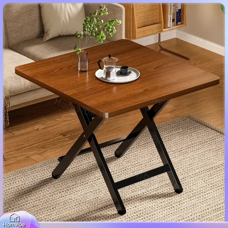 Foldable Square Dining Table for Small Apartment Rental Room Simple Household Eating Table Compact Space Saving Design