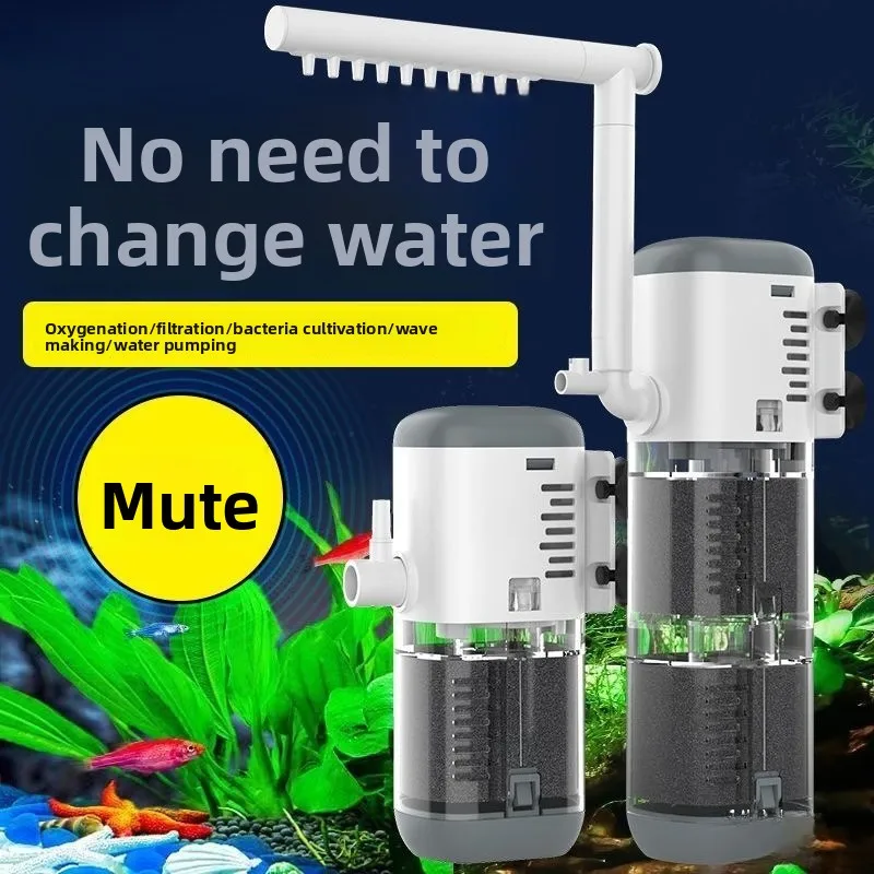 Fish Tank Filter Water Pump Three-in-one Water Purification Machine Silent Cycle Small Oxygenation