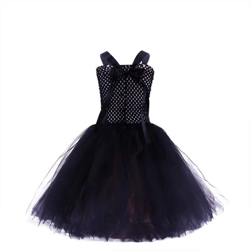 Nieuwe vermomming heksenkostuum voor meisjes Halloween Tutu kniejurk met hoed bezem Kids Carnaval cosplay party outfit set voor 2-10 Y