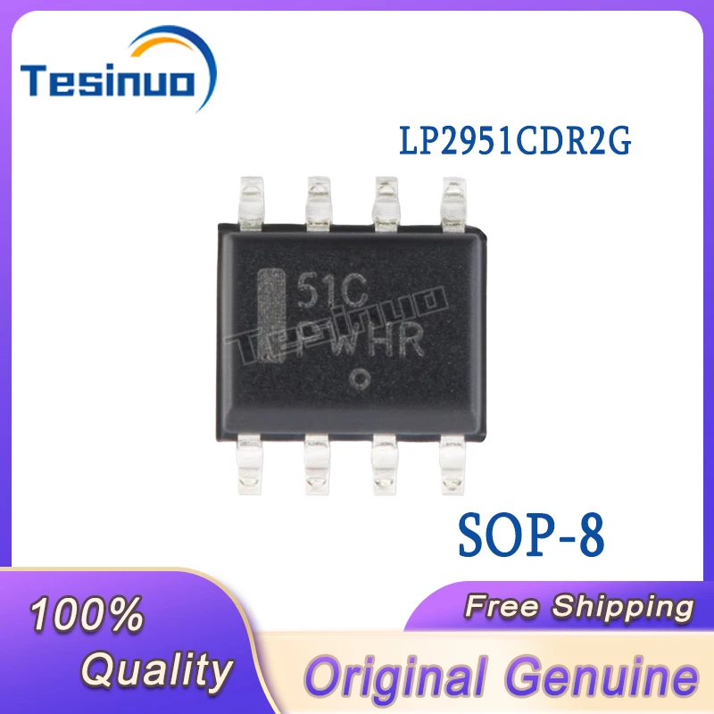 5/PCS New Original LP2951CDR2G 51C SOP-8 With Relevant Break Function 30V/100mA Regulator Chip In Stock