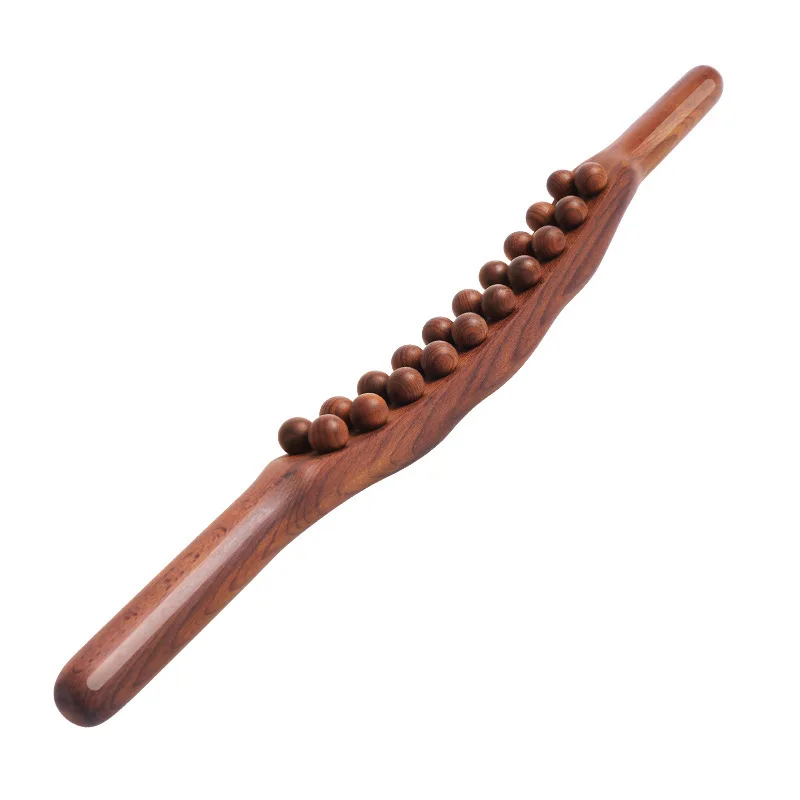 

20/8 Beads Gua Sha Massage Stick Back Massage Tendons Wood Scraping Stick Point Treatment Gus A Sha Tool Muscle Relaxing