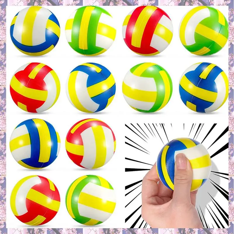 

T84C-24 Pcs Mini Volleyball Stress Balls Foam Sports Relief Stress Ball Soft Small Volleyball Toys Ball Gift Filler
