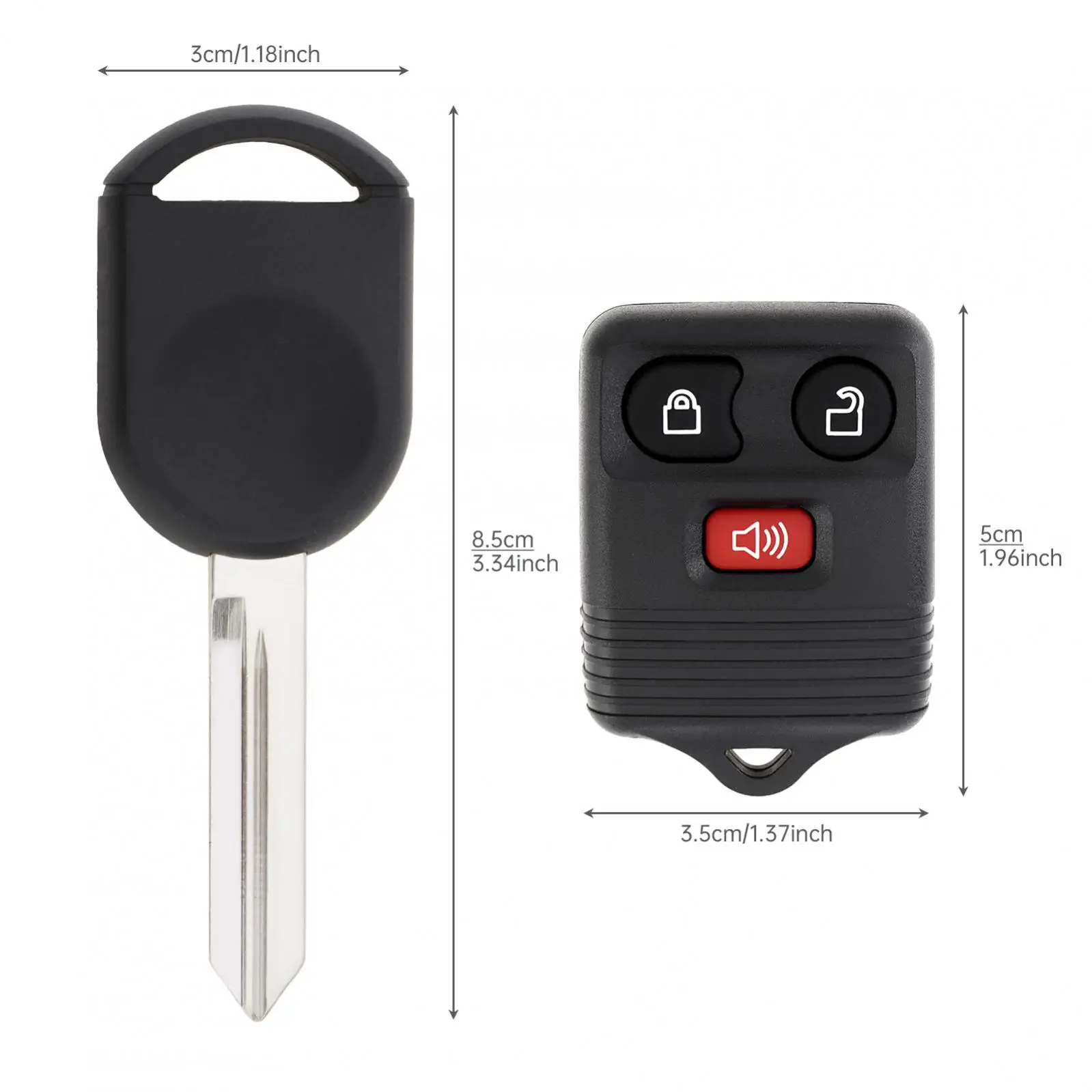 315Mhz Keyless Entry Remote key Fob with 4D63 40 Bit Chip CWTWB1U345 for Ford- Transit- Edge F-250 Super Duty F-350- Escape-	