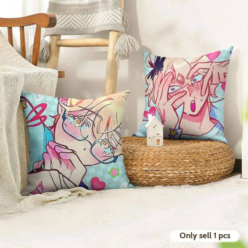A-Alien Stage Card Game Cushion Cover Natural Linen Organic Fabric Double-Sided Printing Room Sofa Decor Pillow Case