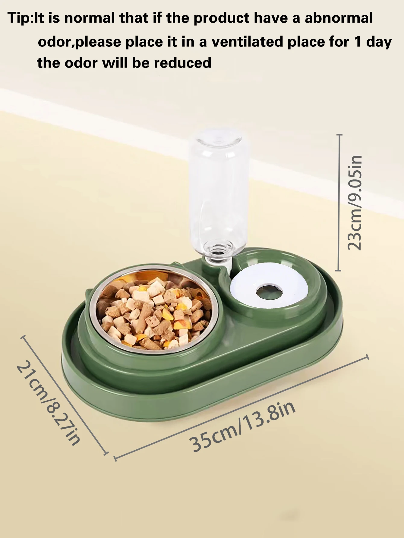 1 spill proof track pet dual-purpose bowl for feeding and drinking, one dual-purpose dog bowl with water bottle, cat bowl