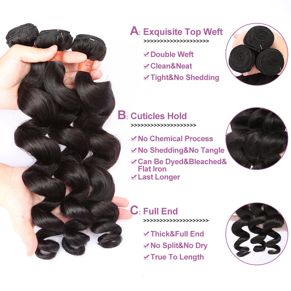 Links Loose Wave Human Hair Bundles Brazilian Curly 2 3 4 5 Bundles Human Hair Raw Hair Extensions Double Weft Wholesale