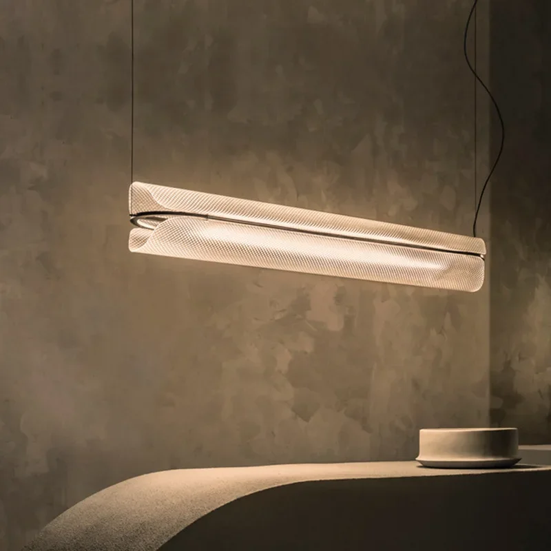 Minimalist Acrylic LED Pendant Lights Modern Cord Adjustable Chandeliers for Kitchen Island Dining Table Bedside Home Decor