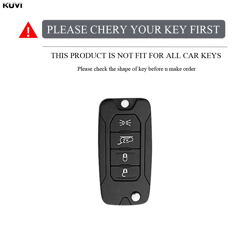 TPU Key Case Cover for Jeep Renegade Compass 2016 2019 2020 2021 4 Buttons Remote Fob Protection Flip Folding Key Holder