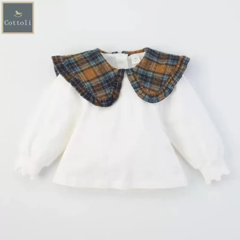 Ins Fashion Original New Trojan Horse Children's Cotton Lapel Top Vest Covers The Fart Baby Sweet Grid Christmas Romper