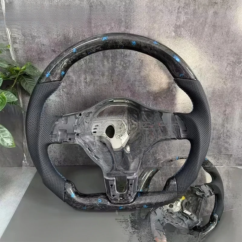 

For VW Golf 6 MK6 GTI GTD R Polo Newly upgraded car steering wheel with blue style forged carbon fiber