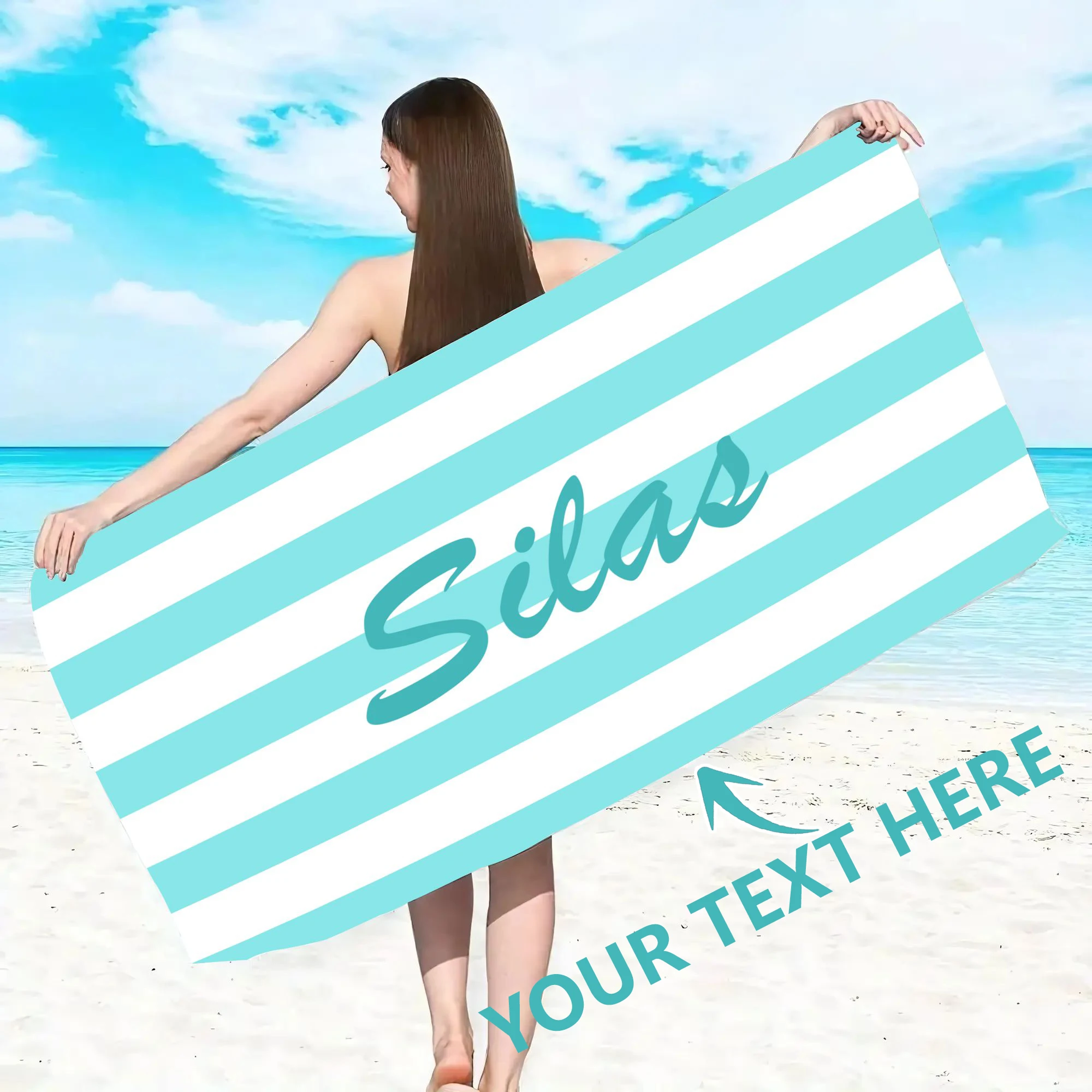Custom Photo Beach Towel Soft Microfiber Lightweight Polyester Towel Anti-Sand For Family Friends Party Quick-Drying Bath Towel