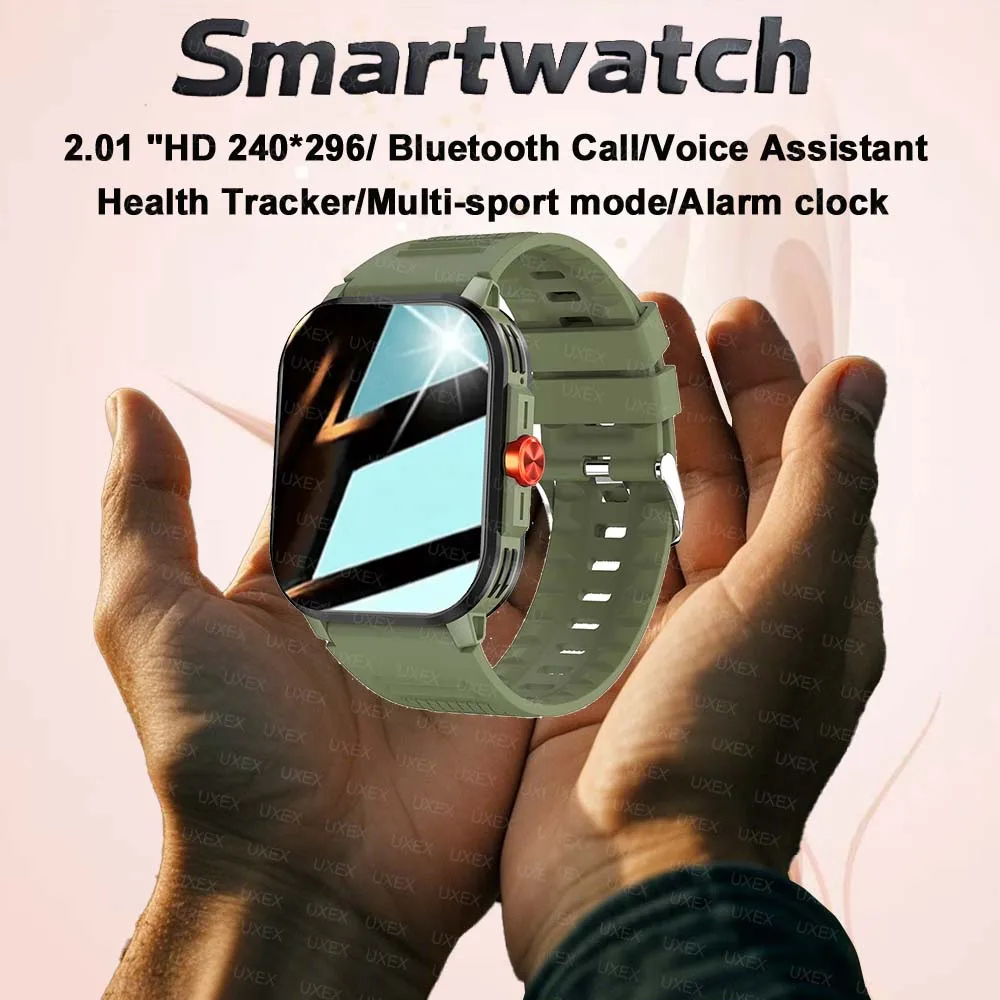2025 2,01-дюймовые Bluetooth-смарт-часы для мужчин и женщин с полным сенсорным экраном, спортивные фитнес-шагомеры, умные часы для Android iPhone Sports
