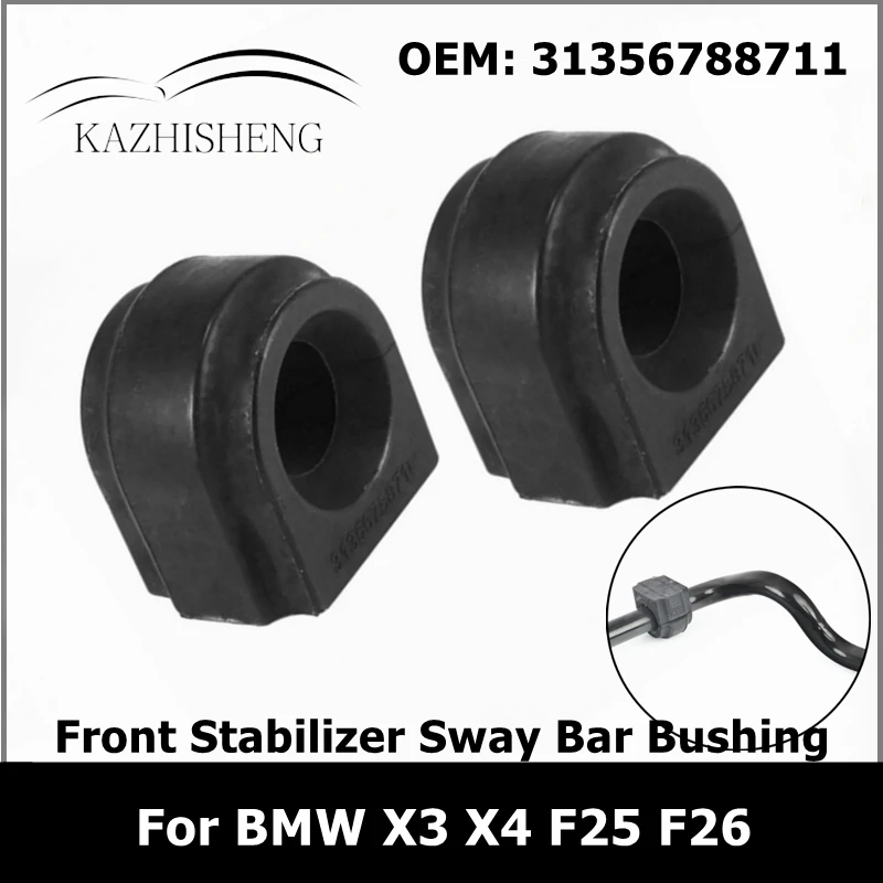 Estabilizador de suspensión delantera de coche, buje de barra antideslizante, manga de goma, 2 piezas, para BMW X3, X4, F25, F26, 31356788711