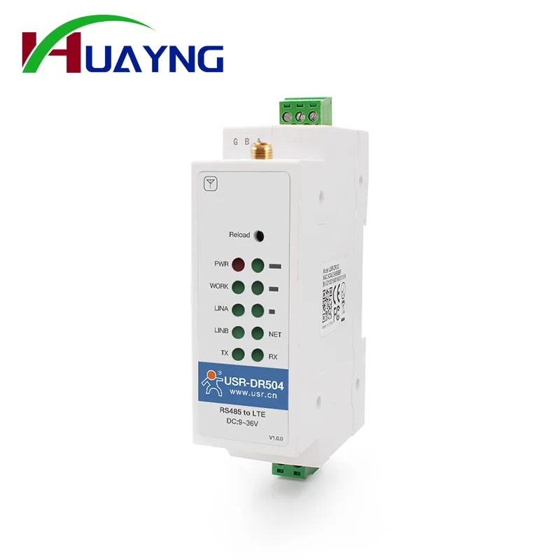 USR-DR504-G Módem Global Din Rail M2M 4g DTU RS485 Serial a IP LTE Cat 4