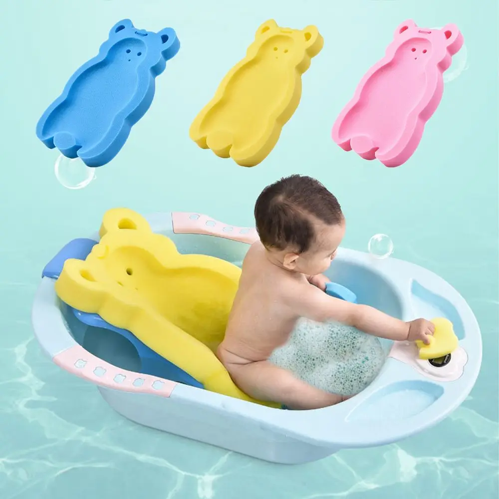 Safety Foldable Foam Security Anti-Slip Sponge Baby Bath Cushion Bathtub Set Pad Newborn Shower Cradle Shower Support Mat
