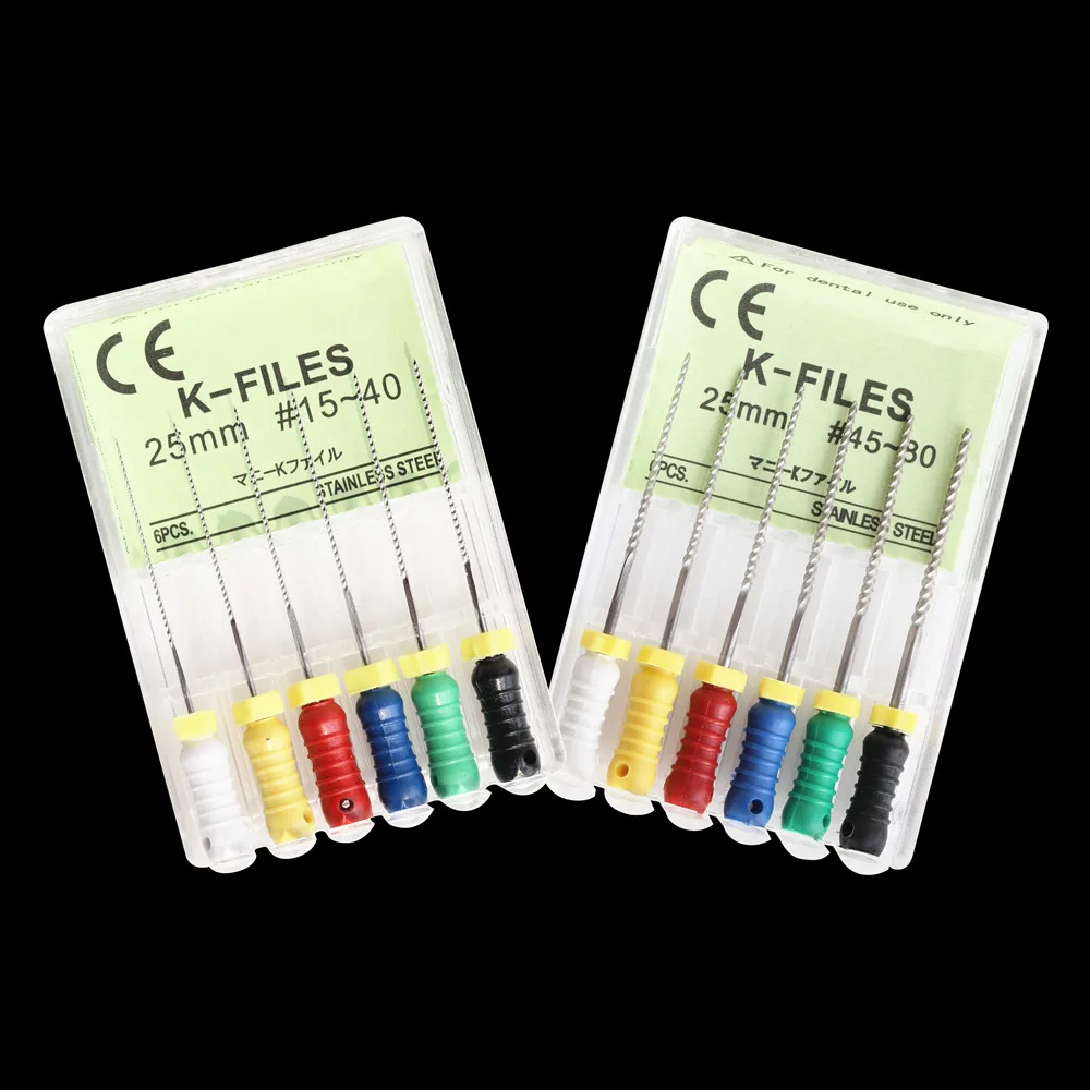 10 Packs Dental H-FILES K-FILES REAMERS Tapered Finger SPREADERS SSt Endodontic Root Canal File Hand Use Dentistry Decorations