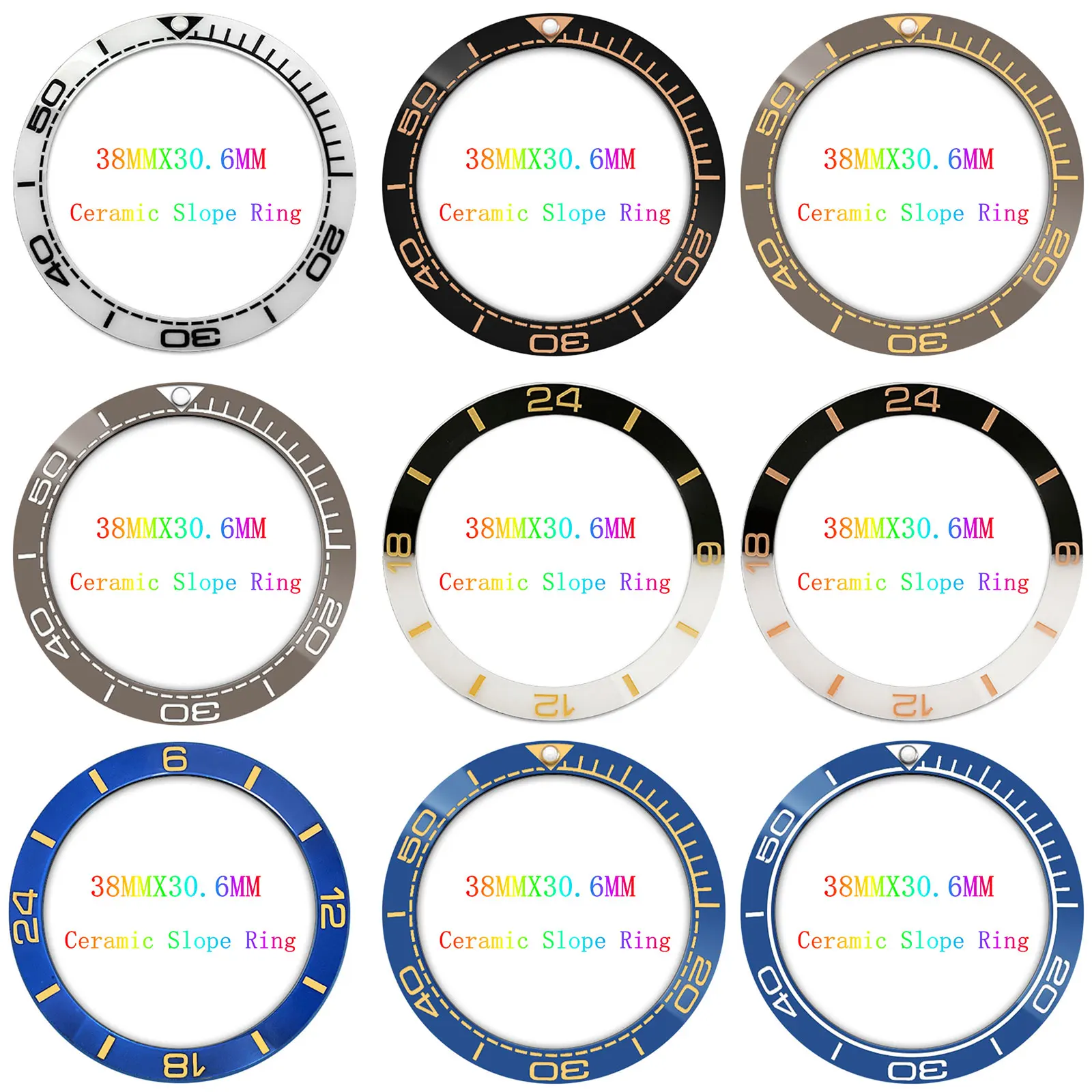 38X30.6MM إطار السيراميك إدراج إطار الساعة