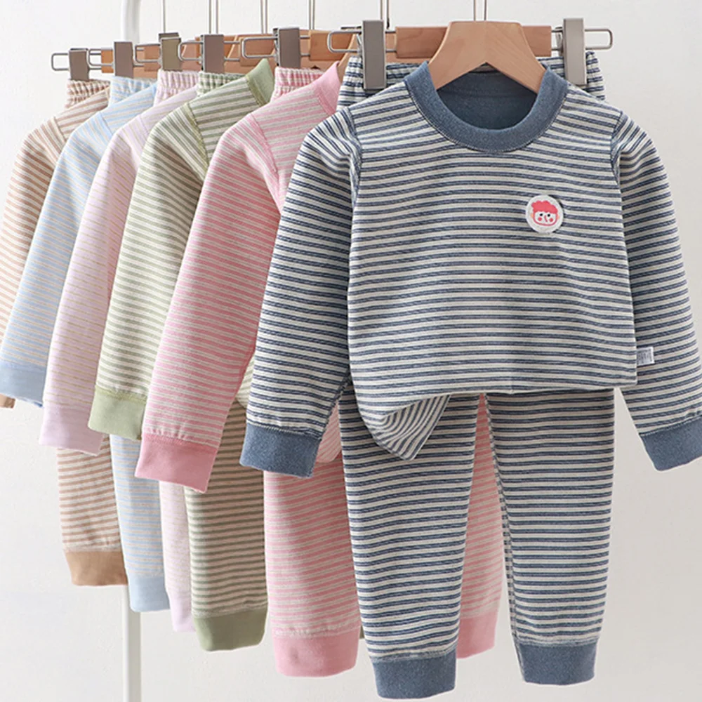 

Children Home Sleepwear Sets Boy Girl Pajamas Suit Kids Clothes Sets Autumn Winter Warm Underwear Set Baby Sleepwear Outfits