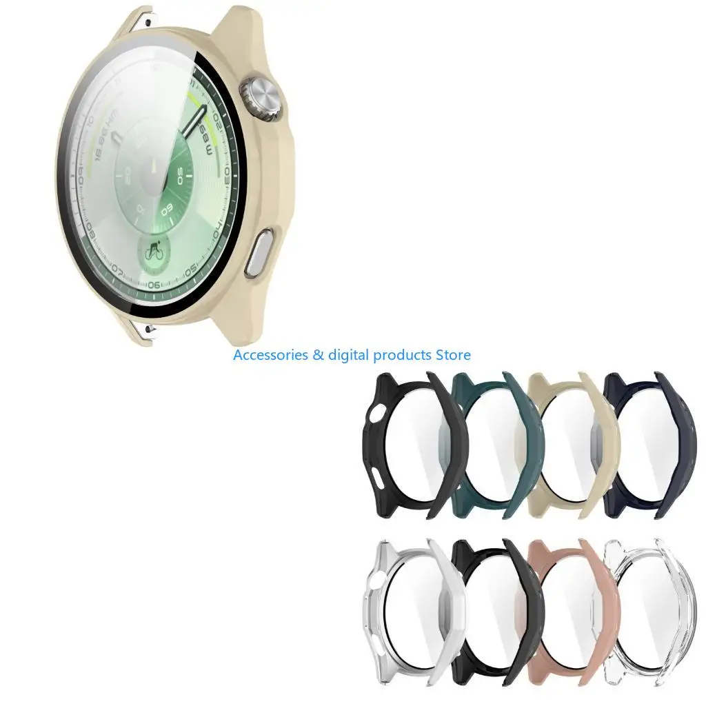 77JD Watch Cover Screen Protector Tempered Glass Film Case for GT6 46MM