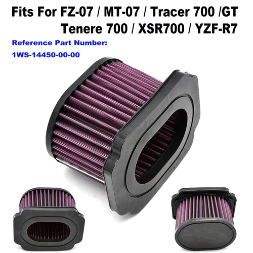 Imagen 1 del producto Filtro de aire de entrada de elemento limpiador de alto flujo para Yamaha, FZ07, MT07, FZ-07, Tracer 700 /GT, XSR700, Tenere 700 /Rally MT-07