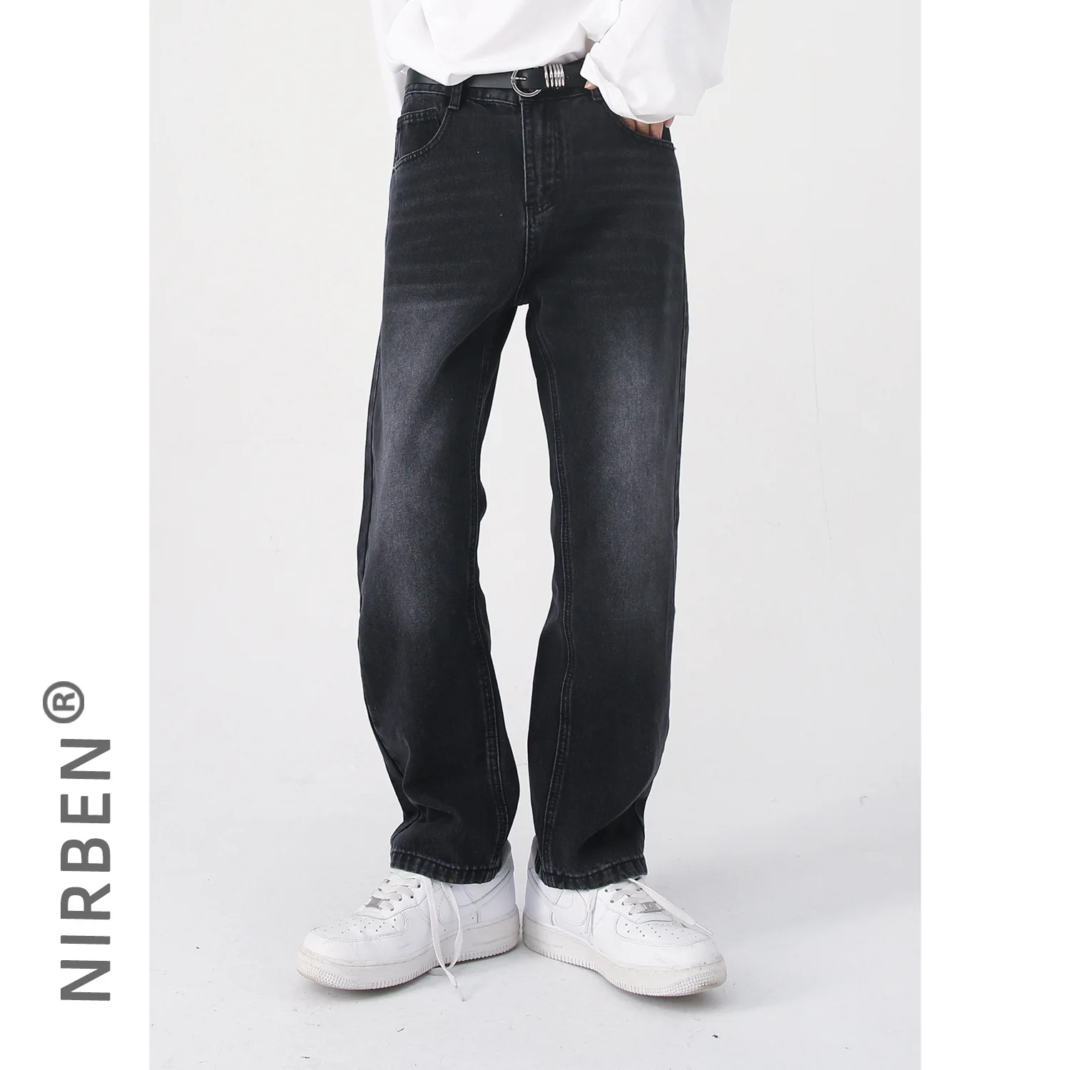 Men's Loose Straight Jeans Washed Casual Cropped Denim Pants Multi-Color 2026 New