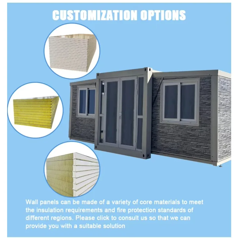 Economic Folding House Container Home Outdoor Camping 20ft 1 Bedroom Tiny House Cheap Easy Assemble Ready To Use