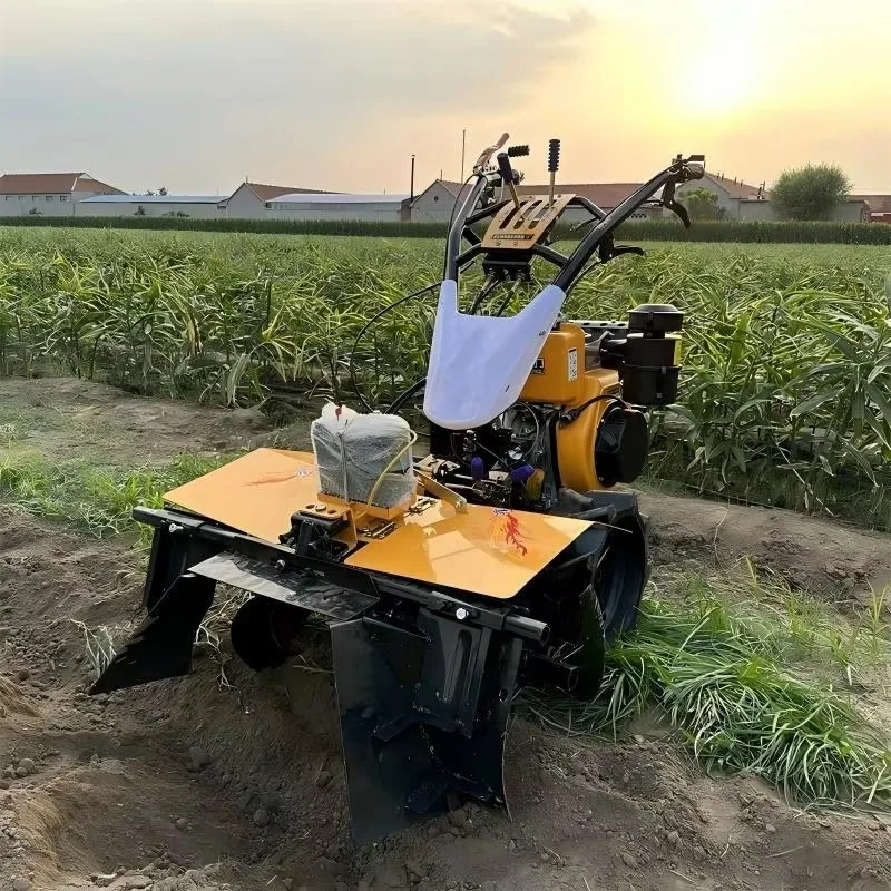 Multifunctional Agricultural Soil Raising Weeding Machine Strawberry Ridging Ditching Rotary Tiller Four Wheel Drive Motor Core