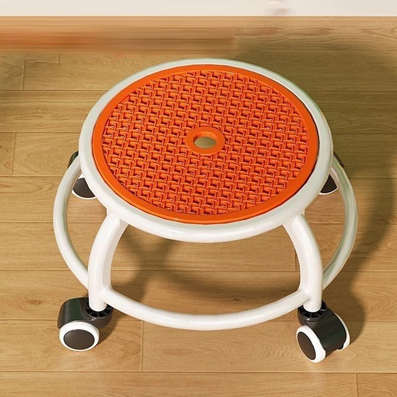 1pcs Swivel Rolling Stool Round Low Small Grey Universal Wheel Kids Adult Strong Capacity Practical Storage image 4