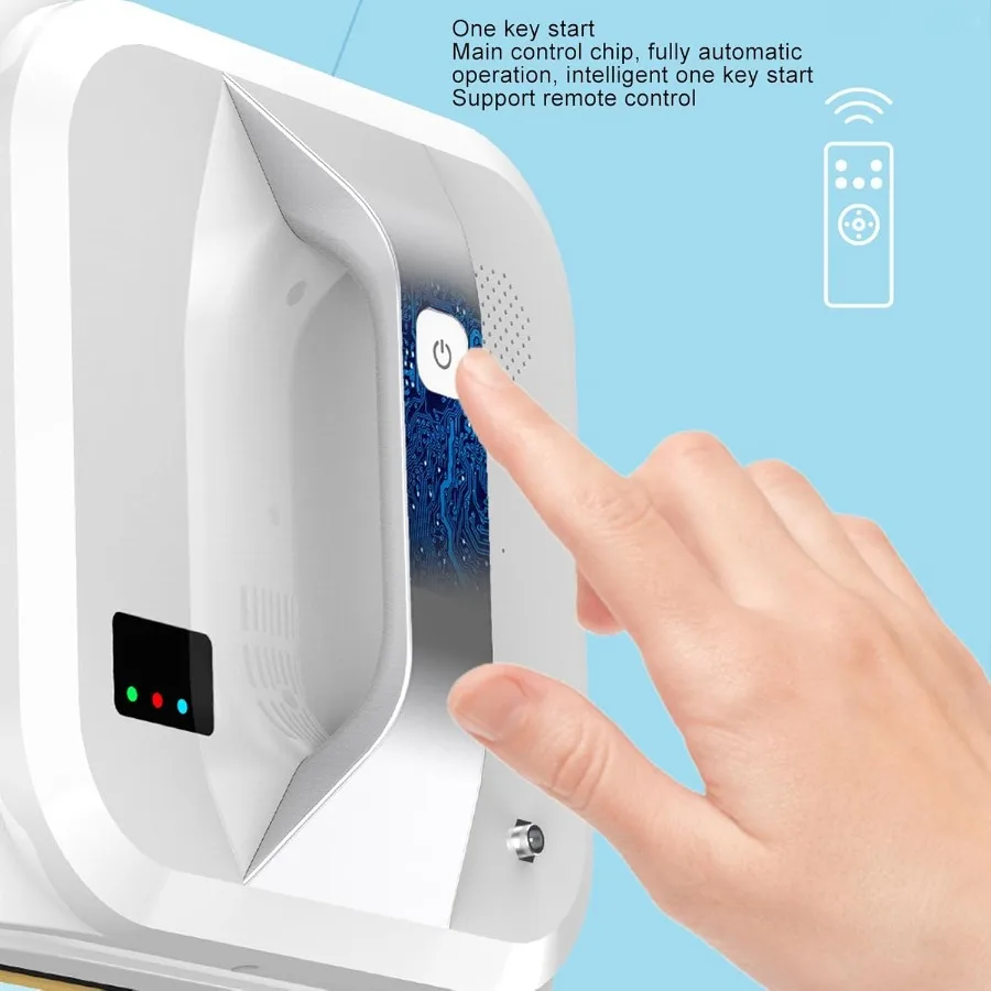 Remote Control Window Cleaning Robot with Water Spray for High Rise Windows 2800Pa Strong Suction Low Noise Automatic Glass Cle