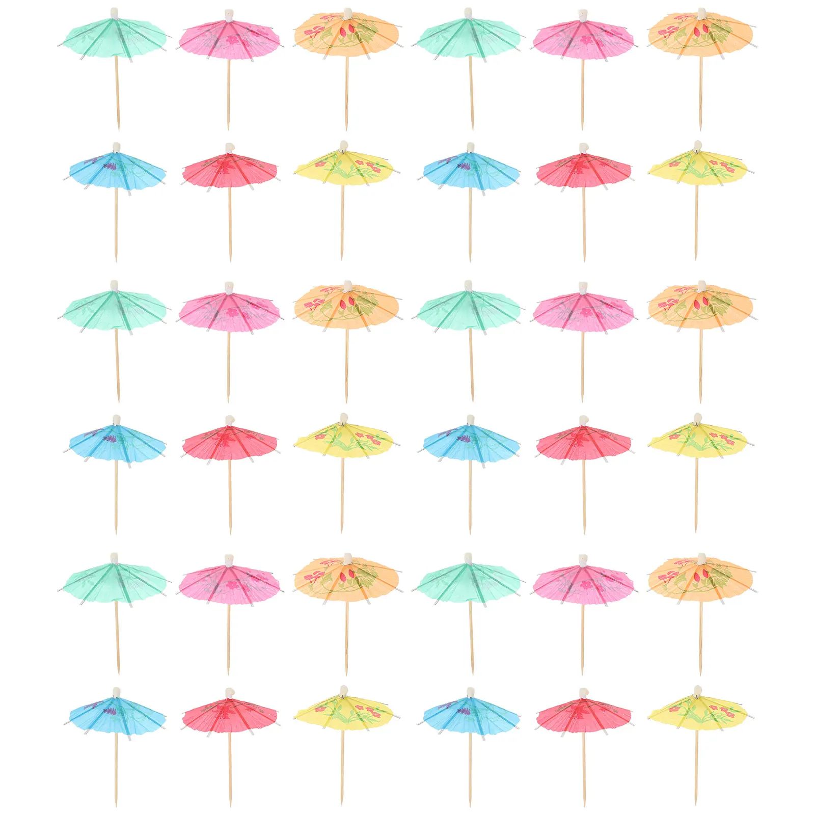 

100 Pcs Umbrella Toothpicks Bamboo Creative Cocktail Picks Decorative Fruit Skewers Party Supplies Bar Tools Cake Topper Safe