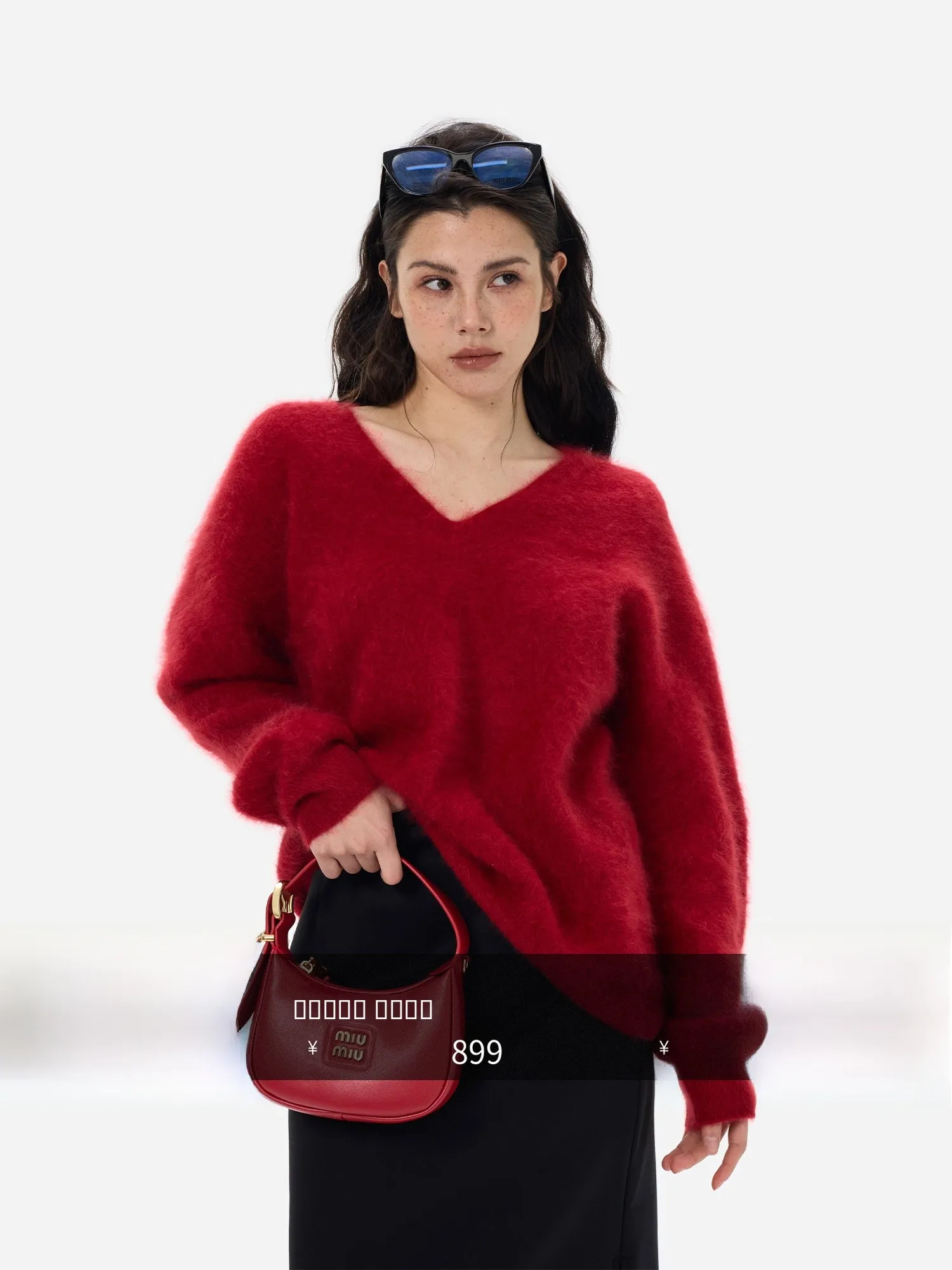 

Свитер E Ancient Feeling 00% White Camere с V-образным вырезом, свободного кроя, базовый слой, удобный для поездок на работу, с длинными рукавами, термо.