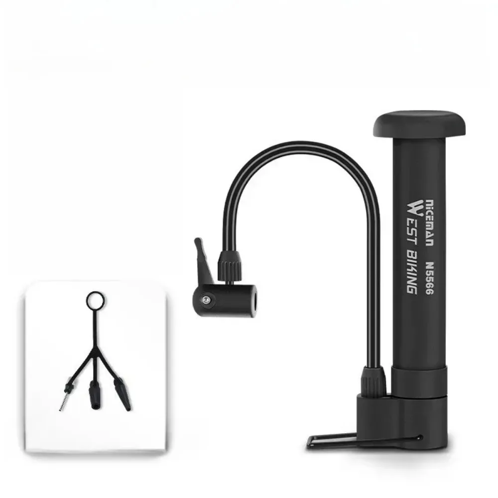 1pcs WEST BIKING MTB Bicycle Pump 80 PSI Bike Manual Air Pump Balloon Tire Inflator Schrader Valve Floor Pump Cycling Accesories