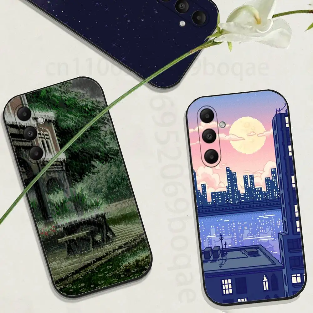 Pixel Color Art Phone Case For Samsung Galaxy A13,21s,22,31,32,40,52,71,A91 Soft Black Shell