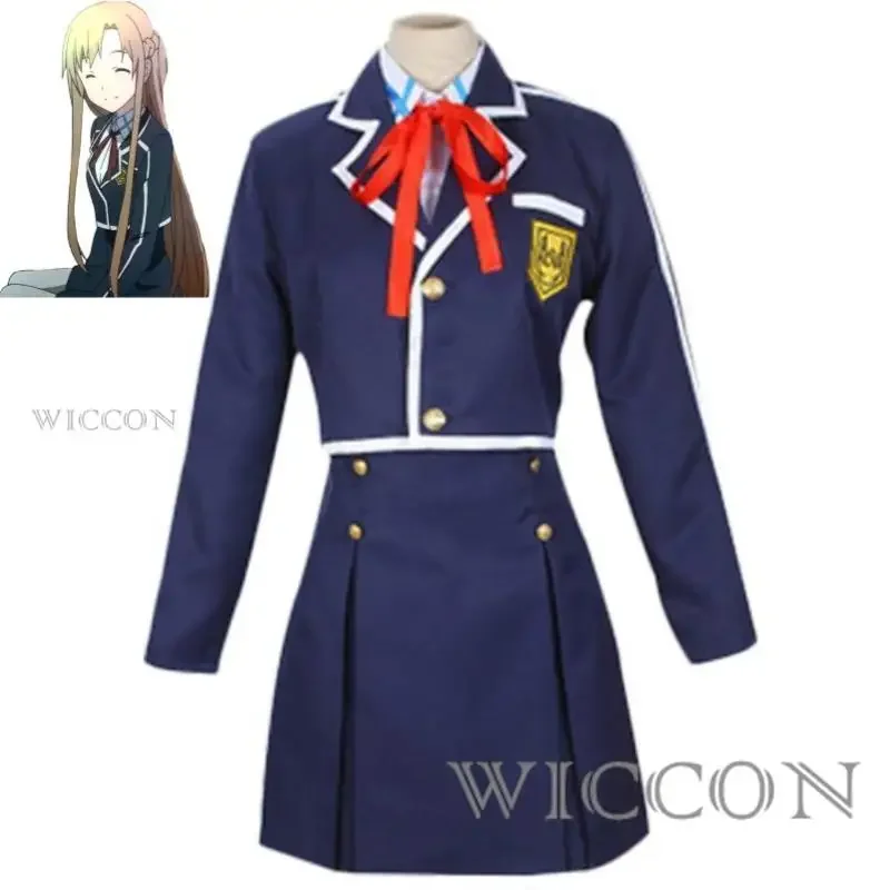 Anime Yuuki Asuna Titania Erica Stacia Berserk Healer Mayumi Reynolds Sword Art Online SAO Cosplay Costume Wig School Uniform