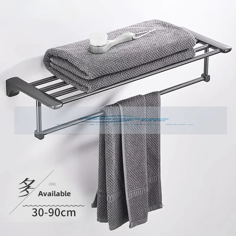 

No punching stainless steel bath towel rack, bathroom rack, light luxury hanging towel rack