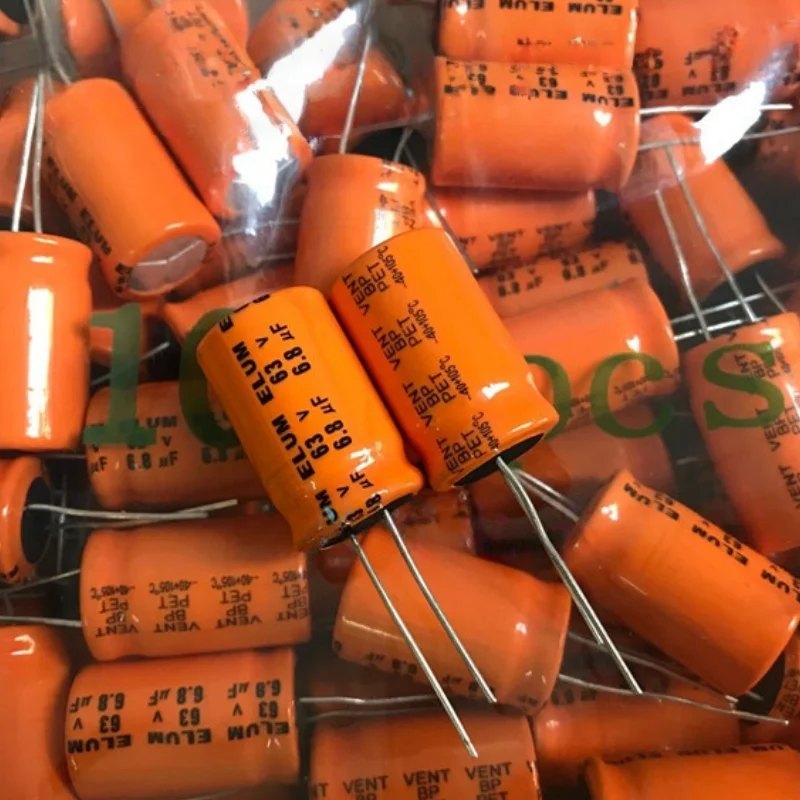 10PCS High-Power High/Mid Frequency Crossover Endless BP Electrolytic Capacitor 63V 6.8uF 6.8uF 63V 16X25