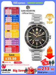 San Martin 2025 New Upgraded Version 40mm Dive Watch Men Original Design NH35 Automatic Mechanical Waterproof 200m SN0118