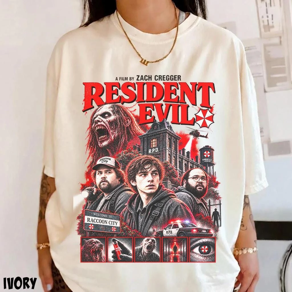 Resident Evil Movie Themed T-shirt, Halloween Horror T-shirt, Raccoon City Themed T-shirt, Horror Themed Gift, Daily Dressing